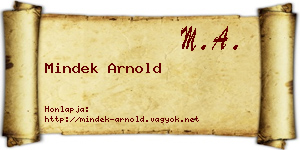 Mindek Arnold névjegykártya